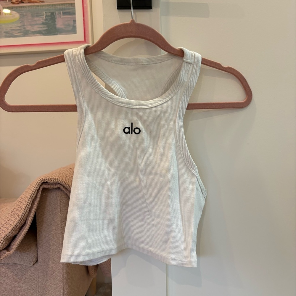 ALO Yoga White Crop Top